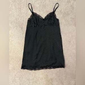 American eagle black polka dots slip dress
